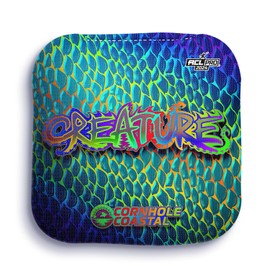 Cornhole Coastal Set of 4 Regulation Professional Corn Hole Bags for Cornhole Toss Games - for All Skill Levels (Creature, Rainbow Scales)