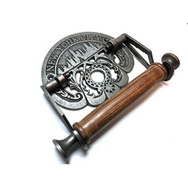 Antique Iron Toilet Roll Holder 'New York City' 150mm
