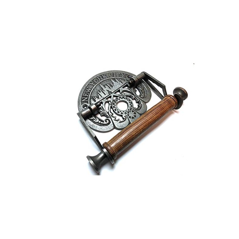Antique Iron Toilet Roll Holder 'New York City' 150mm