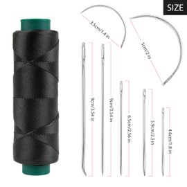 Shelver Waxed Thread with 7 Piece Repair Needle Set, Strong Thread for Leather, Upholstery, Shoe, Bag, Sewing of Heavy Fabrics
