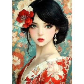 MXJSUA DIY 5D Diamond Painting Kits for Adults, Beautiful Girl Diamond Art Painting Full Drill Crystal Rhinestone Embroidery Craft Kits for Home Wall Decor Gifts, 30x40cm