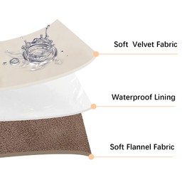 Tuffeel 100% Waterproof Dog Blanket,82x108 inches Soft Leak Proof Pet Couch Throw for Sofa, Bed Furniture Protector Covers from Dogs Puppys Cats Washable-Beige+Khaki