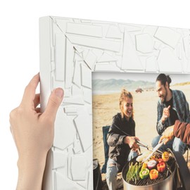 ArtToFrames 16x20 Inch White Picture Frame, This 3.25 Inch Custom Poster Frame is White Shatter Modern - Comes with Economy Acrylic and Corrugated Backing (WOMBR-6700-21FR-16x20)