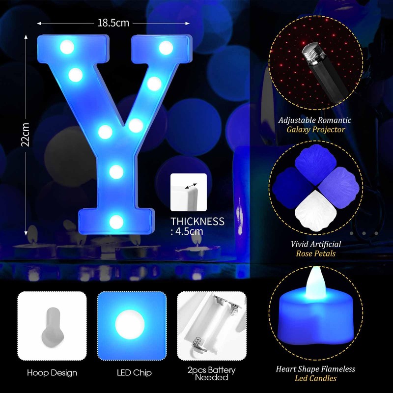 Hortsun Marry Me Light up Letters Proposal Decorations Will You