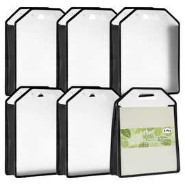 BTSKY 6 Pack 12x12 Scrapbook Paper Storage Organizer, Portable Scrapbook Organizer with Buckle, Expanding Paper Folio Plastic File Organizer for Holding Scrapbook, Vinyl, Craft Paper, Cardstock(Black)