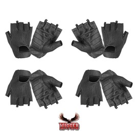 Hugger Glove Men's Weatherlite Fingerless Motorcycle or Driving Glove with Gel Padded Palm Large Black