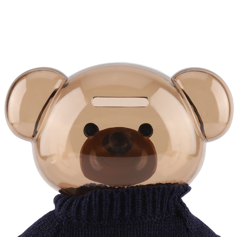 Children Coin Piggy Bank Money Box Cartoon Clothes Bear Plastic