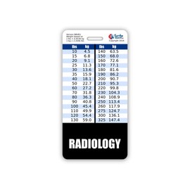 Radiology Badge Buddy Vertical w/Height & Weight Conversion Charts (Standard, Black)