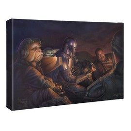 Thomas Kinkade Studios Star Wars™ The Mandalorian™ - An Uneasy Alliance - 10" x 14" Gallery Wrapped Canvas by Artist Monte Moore