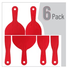 Bates 6 Pack Plastic Putty Knife Set - Paint Scraper, Spackle Tool, Spreader