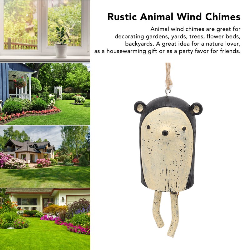 Rustic Hanging Animal Wind Chimes Resin Hand Made Natural Garden