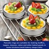 Kaquxibix 6-Piece Stainless Steel Muffin Ring Set, 8.5cm Non-Stick Baking