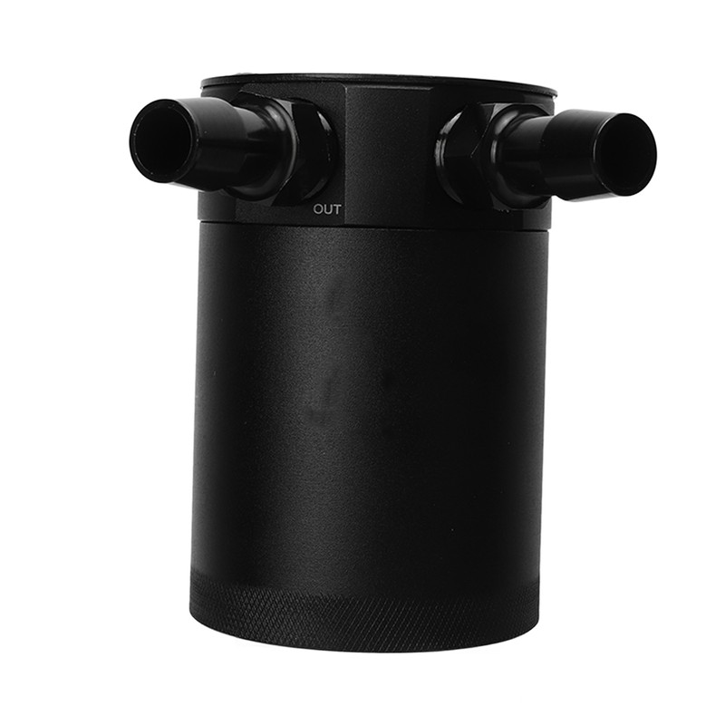 2 Port Oil Catch Can with Drain Valve 300ml Aluminum
