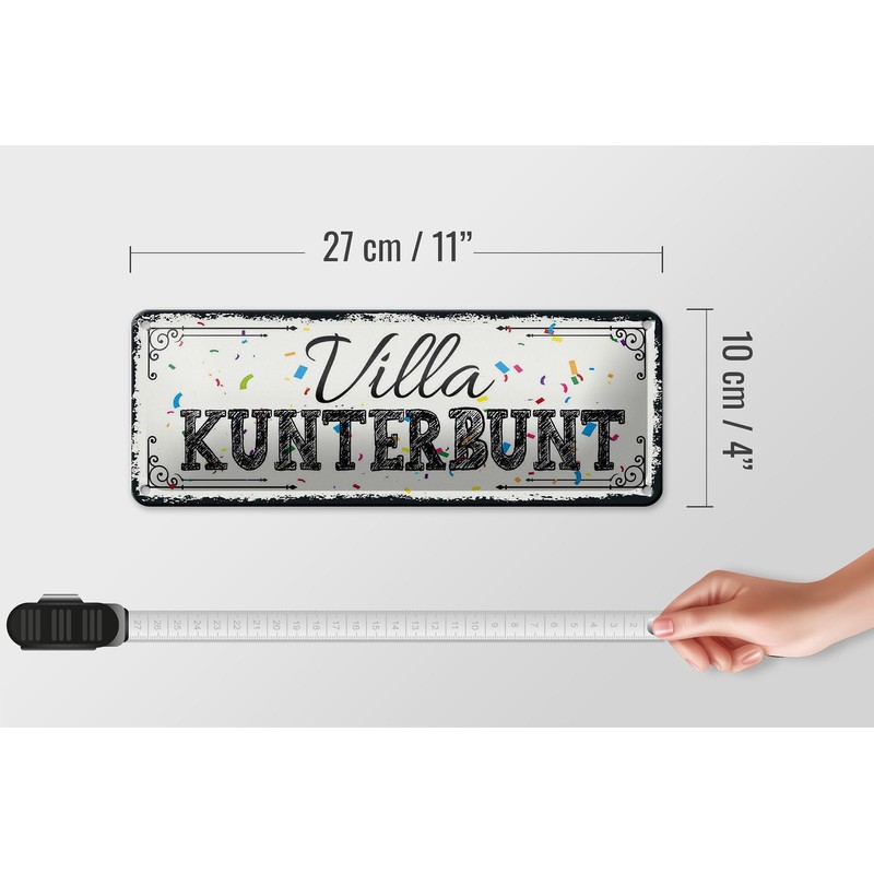 FEMER Tin Sign with Saying 27 x 10 cm Villa