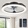 LEDIARY 20 Inch Low Profile Ceiling Fans with Lights and