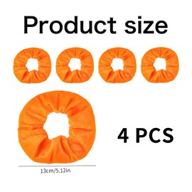 Hair Scrunchies, Satin Soft Elastic Hair Bands, Ponytail, Velvet Hair Rings for Women and Girls, Classic Ponytail Holder, Hair Accessories, Large for Hair (Orange)