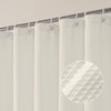 OVZME Cream Shower Curtain Set, Waffle Textured Heavy Duty Fabric