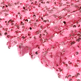 MECCANIXITY Sequin Fabric Pink, 1 Yard Length 3.9 Feet Wide Velvet Fabric, Mesh Fabric Full Glitter Sequins Fabric Sewing for Craft Clothes Decoration