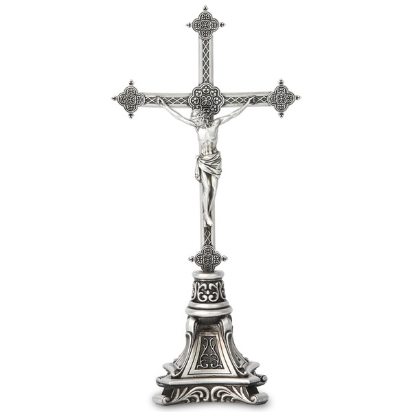 Grace4Joy Vineyard Carvings Standing Crucifix - Hand Carved Catholic Cross