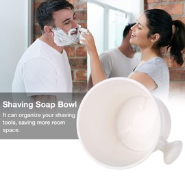 Shaving Bowl, Shaving Shave Soap Mug Shaving Brush Set Shaving Soap Bowls Abs Men'S Shaving Foam For Shaving Soap Bowls Bowl, 11 11 8Cm(White)