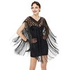 BABEYOND 1920s Shawl Wraps Long Fringed Evening Cape Sequin Beaded