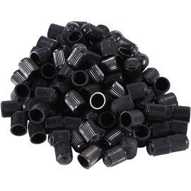 Tapones de válvula de neumático, 100 Piezas de plástico Negro para automóvil, Bicicleta, camión, Rueda, válvula de neumático ABS (Negro) (Negro)