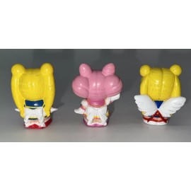 Bandai 3 Eternal Sailormoon Super Sailor Chibi Moon Finger Puppet Figures 1996 2”