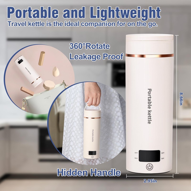 Travel Electric Kettle Portable Mini Kettle,Small Hot Water Boiler with