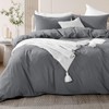 NEXHOME PRO Cotton Duvet Cover Queen Size Linen Look Textured