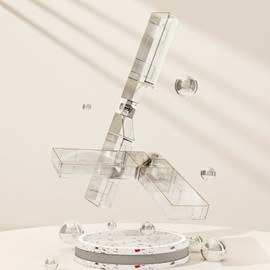 BOOMWAY MAR Self Adhesive Shower Shelves for Bathroom, Clear Corner Shower Caddy Shelves with No Drilling, 2 Pack Shower Shelves for Tile Walls Large Size - Perfect for Bathroom, Shower Essentials!