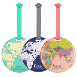 3 Pcs Luggage Tags World map Travel Luggage Suitcase Labels Luggage ID Tags for Quickly Spot Your Travel Luggage Suitcase Bag