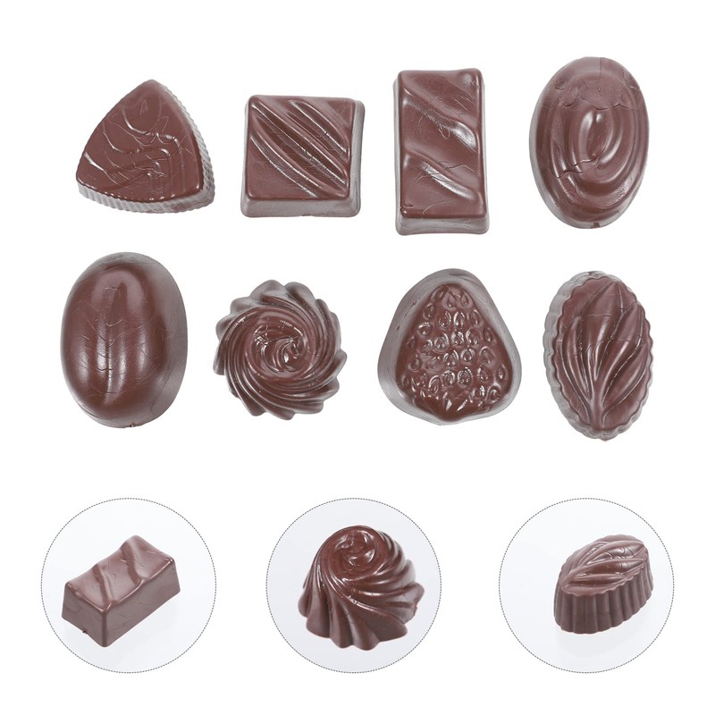 Ciieeo 8pcs Fake Chocolate Props Simulated Chocolates Models Bulk Faux
