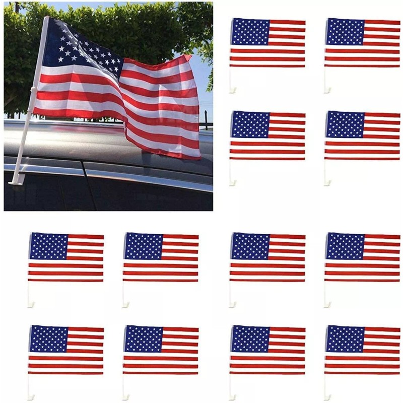 US flag 12x US American Patriotic Car Window Clip USA