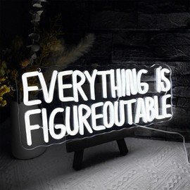 Mutank Everything is Figureoutable Neon Sign, USB Powered Dimmable LED Motivational Neon Light, for Inspirational Office Decor Workspace School Room Desk Wall Decor, Gift For Entrepreneur(15.7*6.2 in)