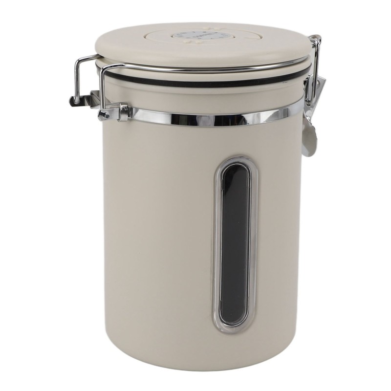 Coffee Canister 1800ml 304 Stainless Steel Window Design One Way