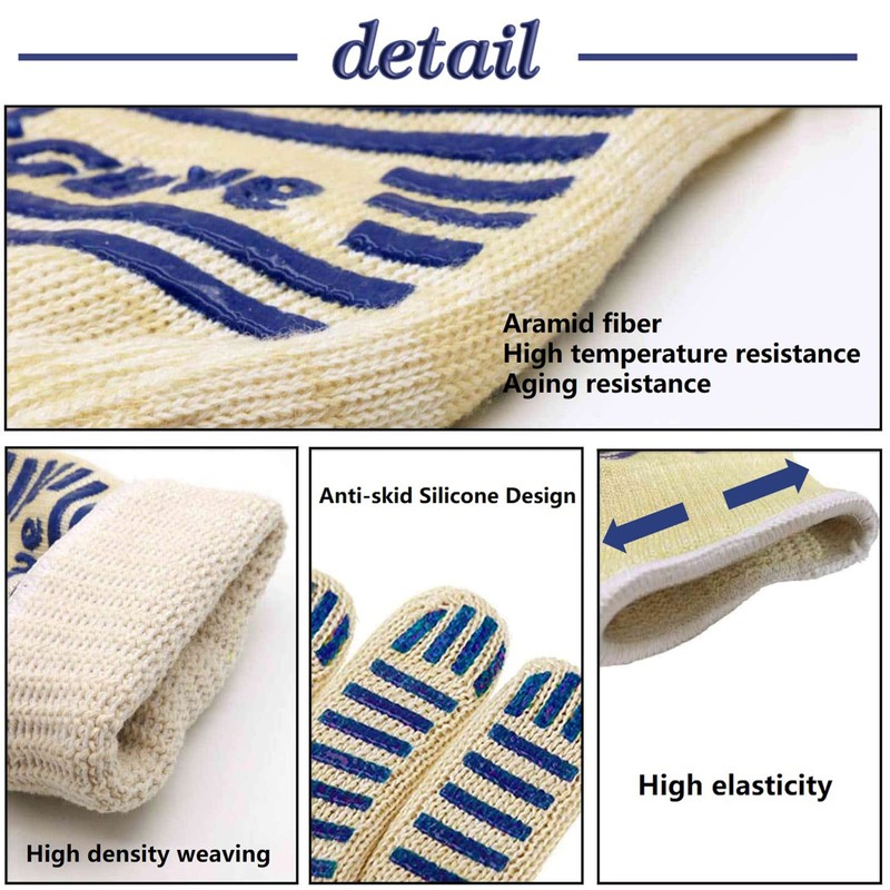 Oven Gloves, Heat Resistant 540 Degrees Grilling Gloves, Hot Surface