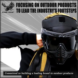 STORM FOCUS Tactical Paintball Full Face Black Airsoft Goggles Anti Fog Mask - Can be Used for Skiing, Motorcycle Riding, Snow Mountain Crawling, Engineering Operations(Black/Grey Lens)