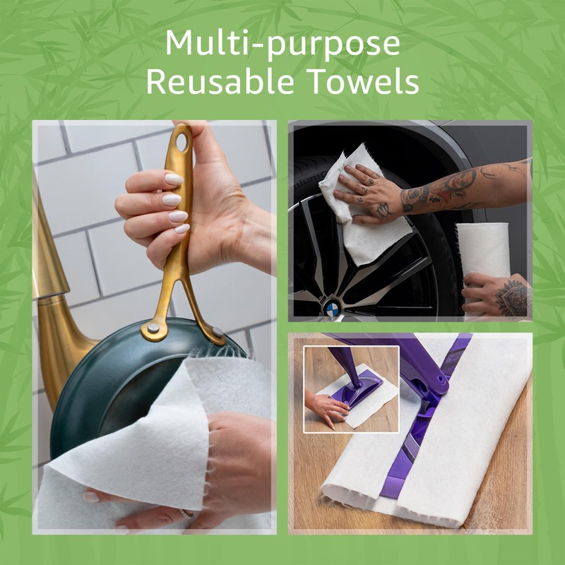 Jenvita Reusable Paper Towels Bamboo | Ultra Absorbent & Durable