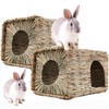 WUWEOT 2 Pack Large Grass Bunny House, Foldable Rabbit Hut,
