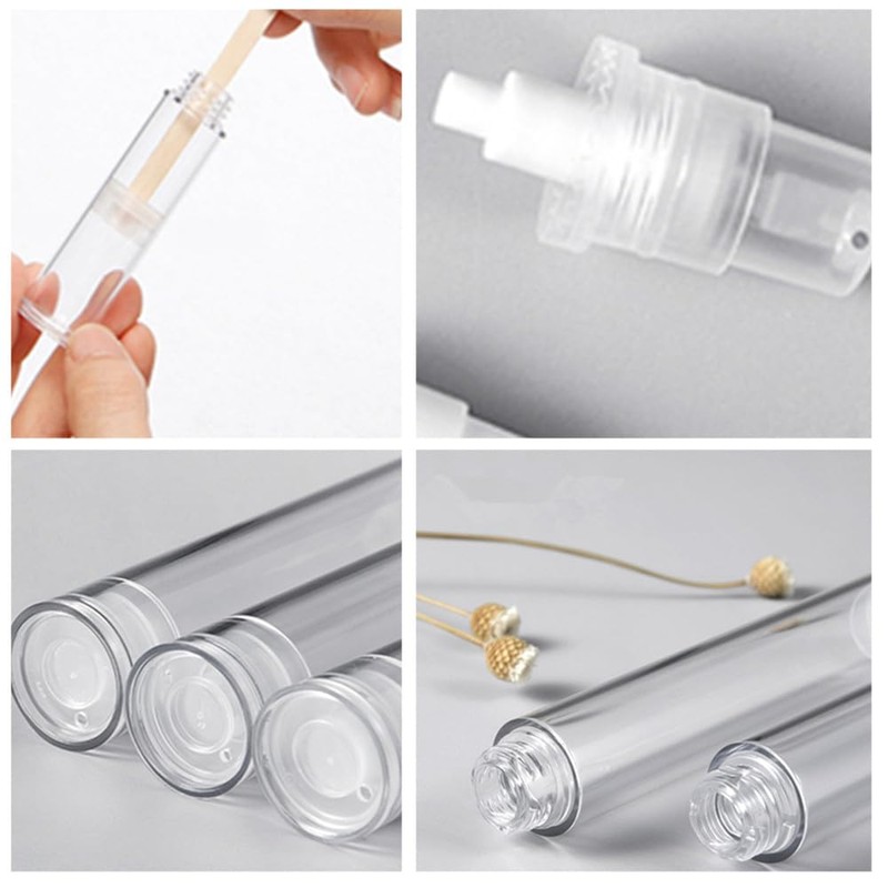 Clear Airless Lotion Pump Bottles,Refillable Design,CuiCanfla Set of 15, 2