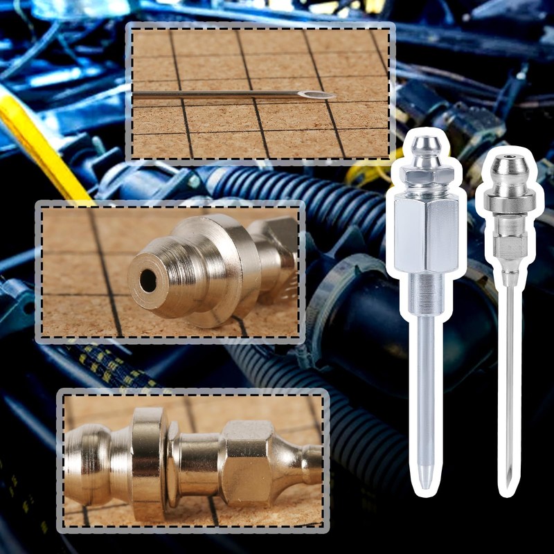 5pcs Grease Gun Needle Tip Kit, Grease Needle Dispenser Hardened