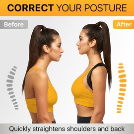 Back Brace Posture Corrector for Women and Men (33-42"), Adjustable Upper Back Brace and Shoulder Back Straightener for Men, Upper Back Corrector to Reveal Discomfort from Neck and Shoulder