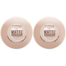 Maybelline New York Dream Matte Mousse Foundation Makeup, Porcelain Ivory, 0.5 Fl Oz (Pack of 2)