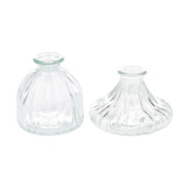 Nordstern Mini Vase 'Angri' Transparent Set of 2 - Diameter 8 x 9 cm | Diameter 10 x 7 cm