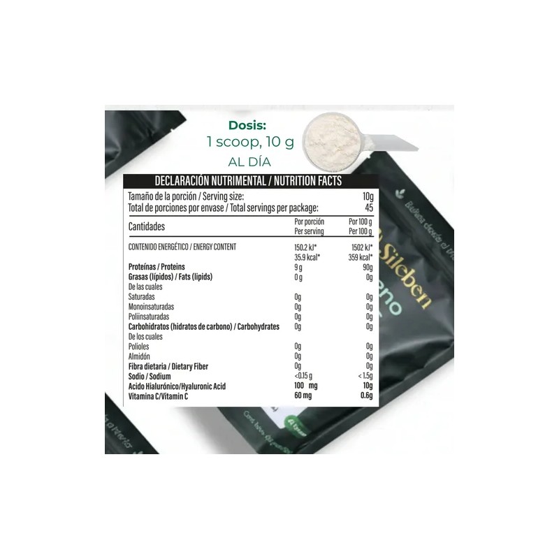 Sileben Colágeno Hidrolizado | Péptidos 2000 Dalton | 450 G