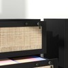 Vinsetto 2 Rattan Drawer File Cabinet with Lock, Lateral Filing