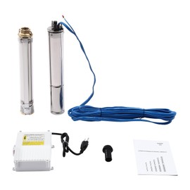 LIAPDG 110V/60Hz Submersible Pump, Well Submersible Water Pump Deep Well Pump for Farm Irrigation 0.25Kw Submersible Motor 3420rpm Speed Maximum 11.89Gal with 17 Impellers