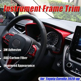 BOYUER for Toyota Corolla 2020-2026,2019-2025 Corolla Hatchback Corolla Cross ABS Instrument Panel Dial Dashboard Trim Cover Frame Car Interior Accessories Decoration Panel Moulding Trims (Wine Red)