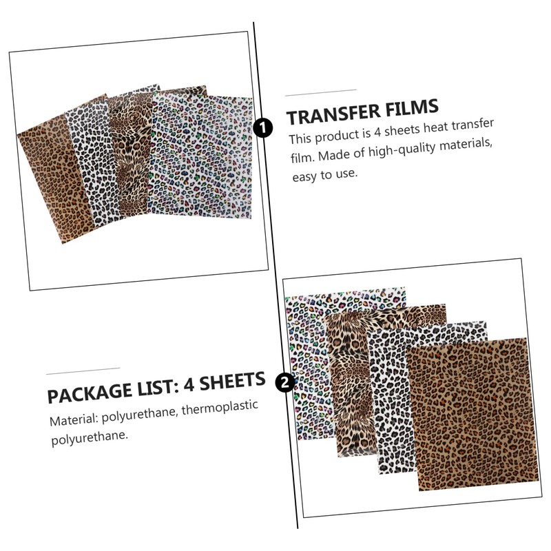 COHEALI 4 Sheets Washable Lettering Film DIY T-Shirt Heat Transfer