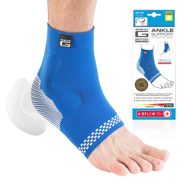 Neo G Ankle Support for Sprained Ankle, Achilles Tendonitis Support, Injured or Weak ankles, Arthritis - Ankle Brace Foot Support for Ligament Damage. Multi Zone Compression - Airflow Plus - L